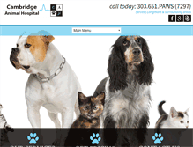 Tablet Screenshot of cambridgeanimalhospital.com